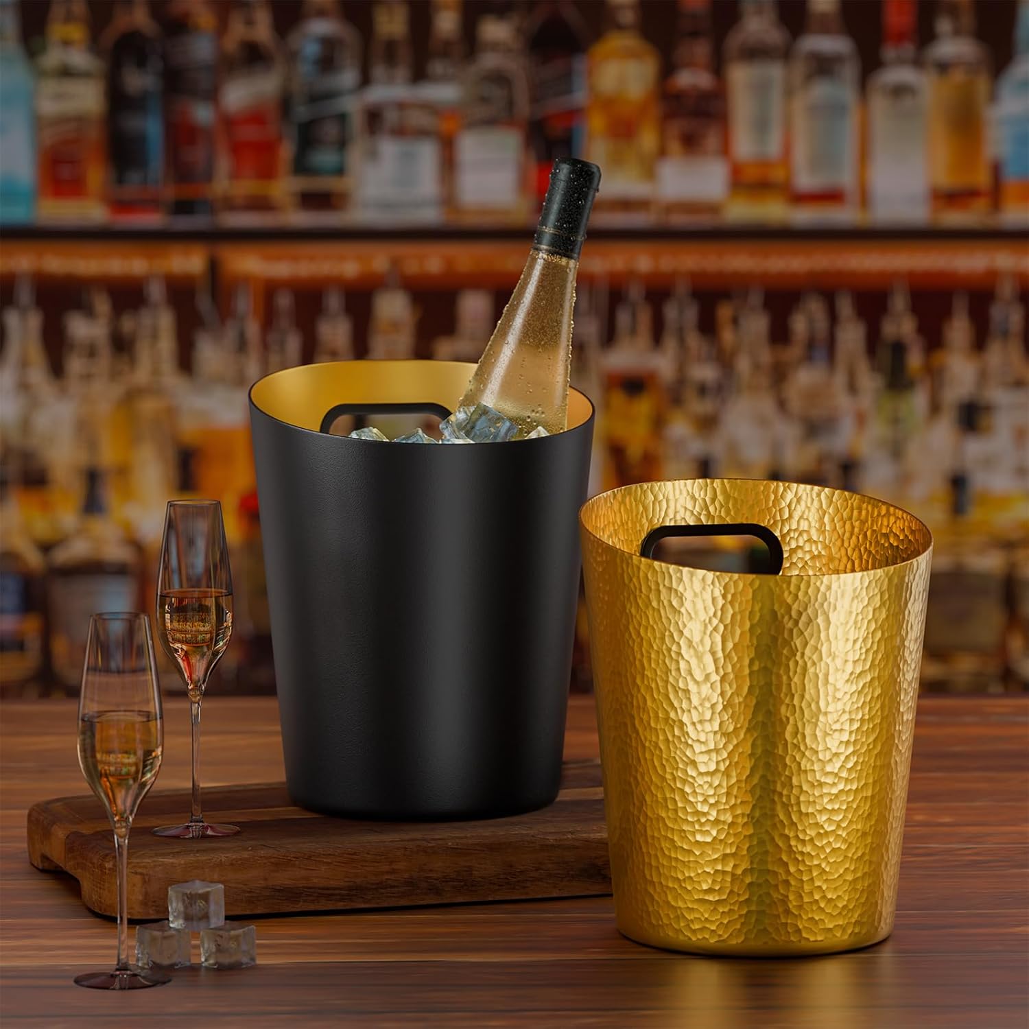 Factory Price  Premium Bevel Ice Bucket  Bar Ware Accessories Stainless Steel for Parties  Ice Cube Buckets Cooler Bucket
