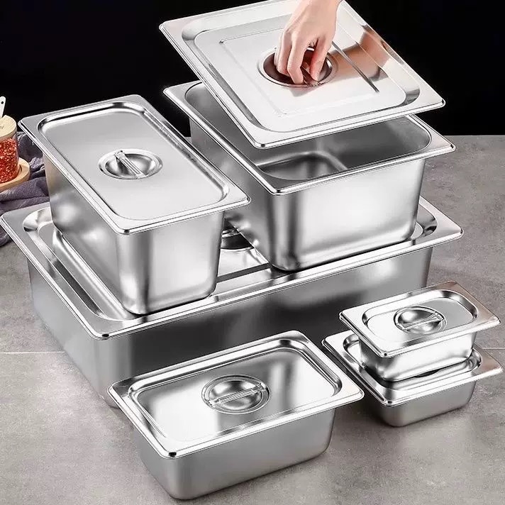 Stainless Steel Food Grade Gelato Pan Ice Cream Container GN Pan High Quality  With Lid for Hotel Restaurant