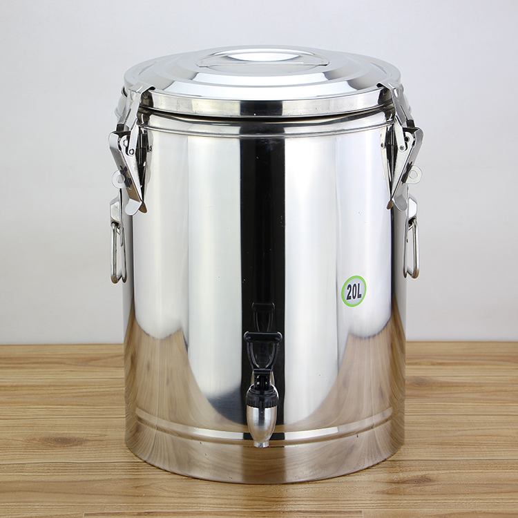 Factory Stainless Steel Sealed Insulation Bucket Container Bucket Sealing Heat Preservation Bucket with Tap Keep Cold Bucket