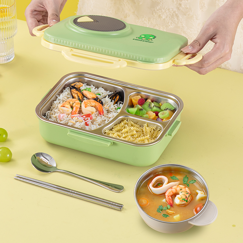Factory Prices Adults Reusable Stainless Steel Lunch Box Microwave Heating Lunch Container Tiffin Lunch Box With Cutlery