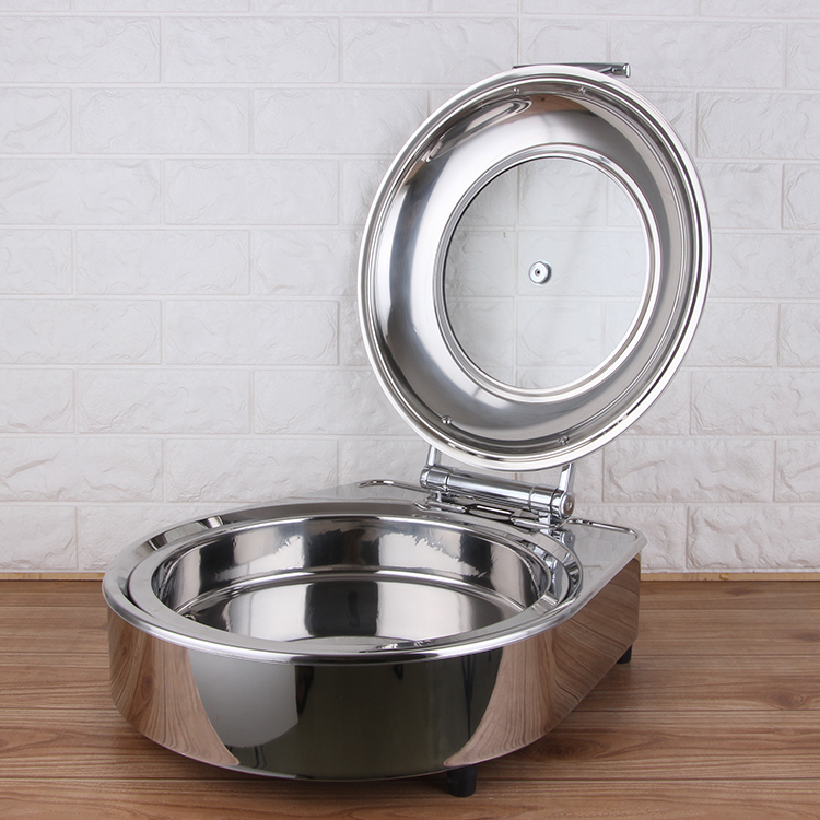 New Design Round Food Warmer Heaterfor Hotel & Restaurant Food Stove Design  Chafer Dish Buffet Set  Stainless Steel Glass Lid