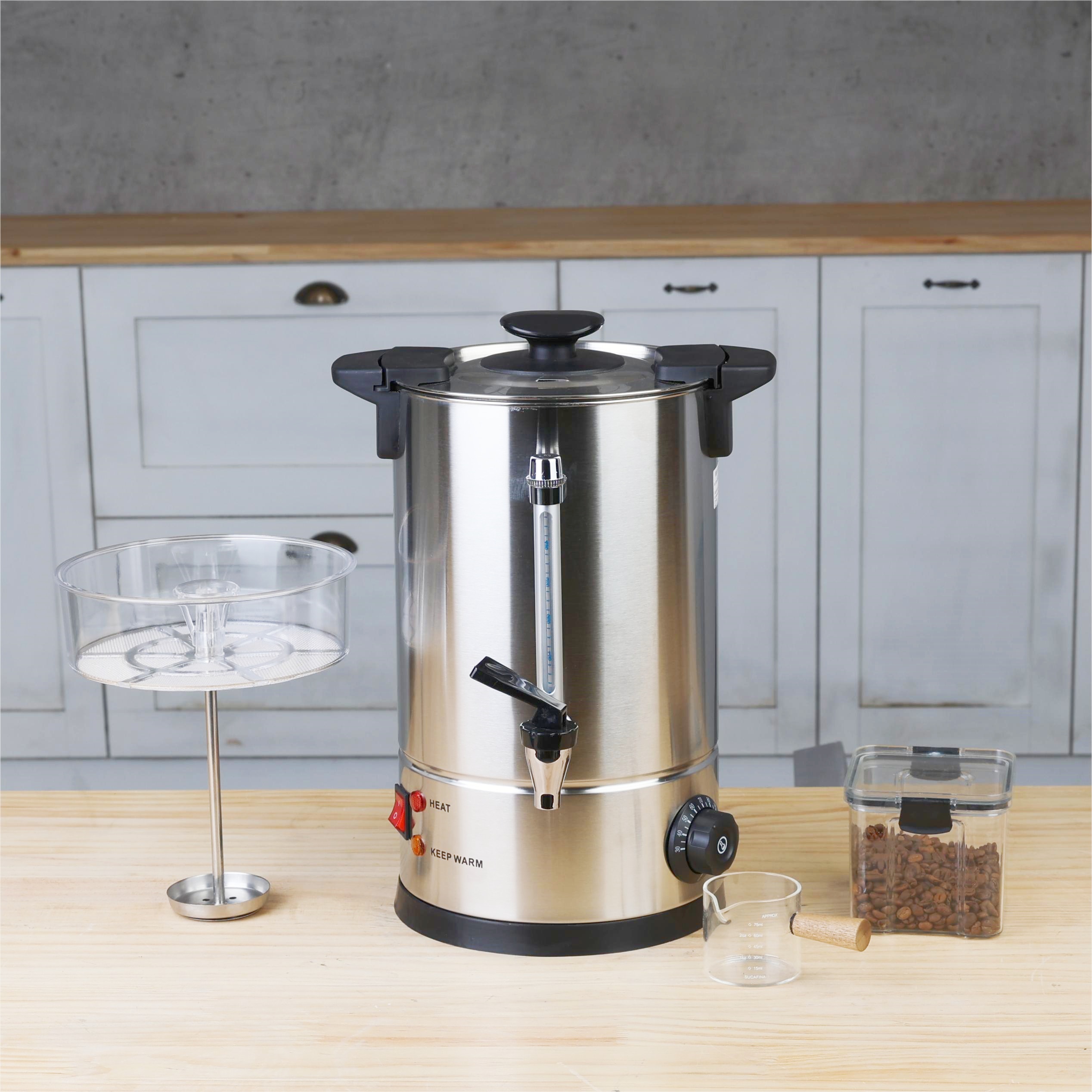 Commercial Water Boiler Milk Tea Bucket Hot Drinking Dispenser Double Wall Stainless Steel Coffee Urn With Filter