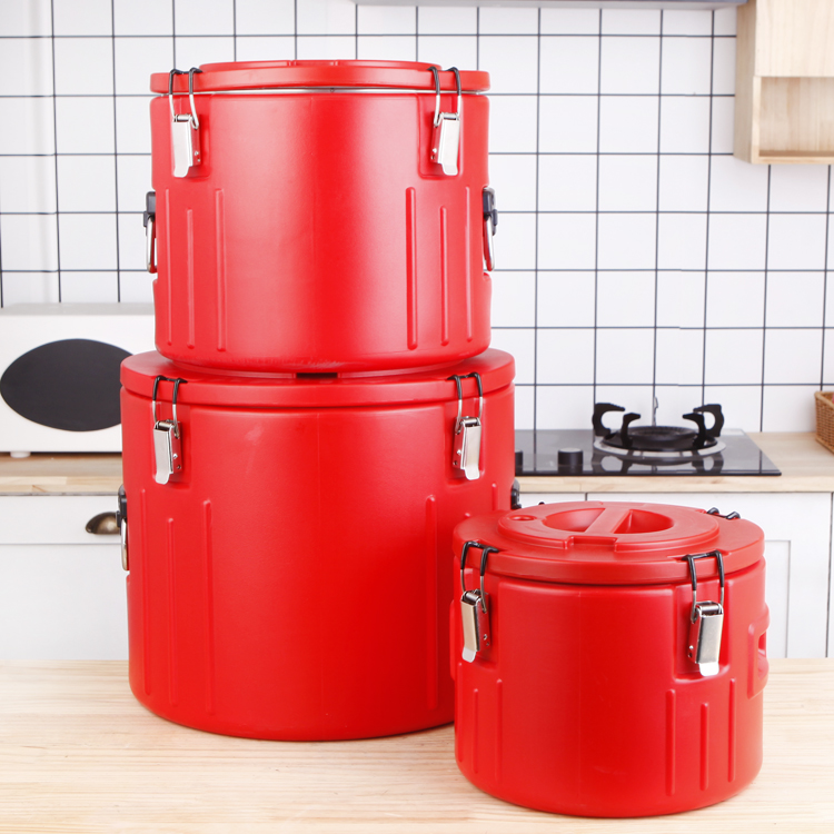 Catering Food Heat Preservation Container Stainless Steel Metal Bucket Heat Insulated Cooler Plastic