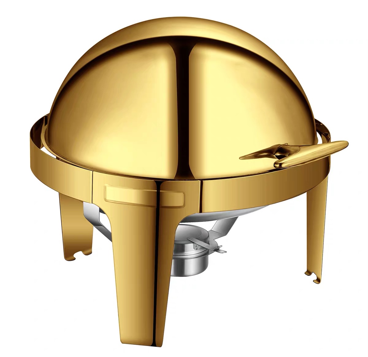 Small Catering Buffet Set Event Party Food Warmer Gold Silver Round Chafing Dish