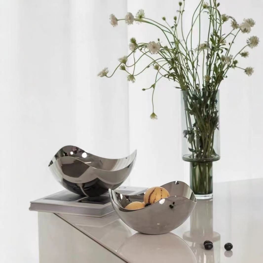 Stainless Steel Luxury  Ice Cream Bowl  Serving Bowl Food Dessert Bowl Salad  Rack Fruit Candy Container for DIY Ice Cream Cups