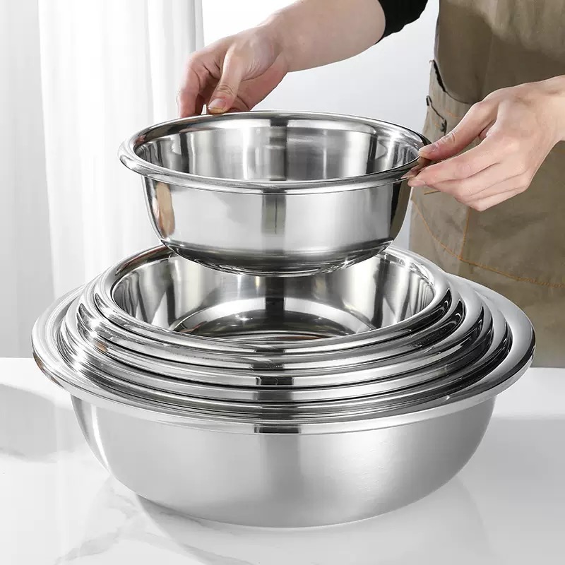 Manufacture Big Size Stainless Steel Wash Basin Different Sizes Food Storage Mixing Bowl